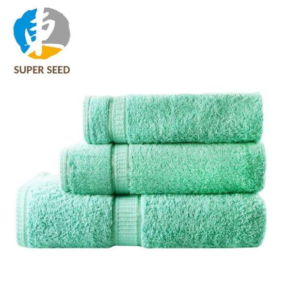 Embroidery towel sets for white cotton bath towel plain terry hotel towel